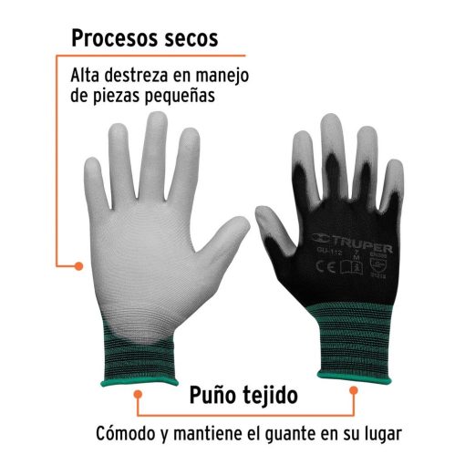 Guantes Nylon Con Recubrimiento De Poliuretano - Gra - Truper 13292 - Imagen 2