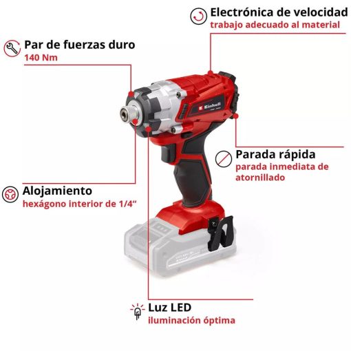 Atornillador de Impacto Inalambrica - Einhell TE-CI 18/1 Li-Solo - Imagen 2