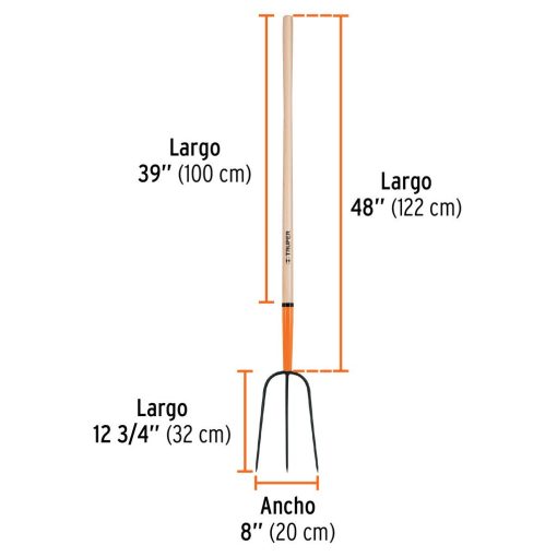 Horquilla De 3 Dientes Rastrillo Cabo Largo - Truper 11000 - Imagen 2