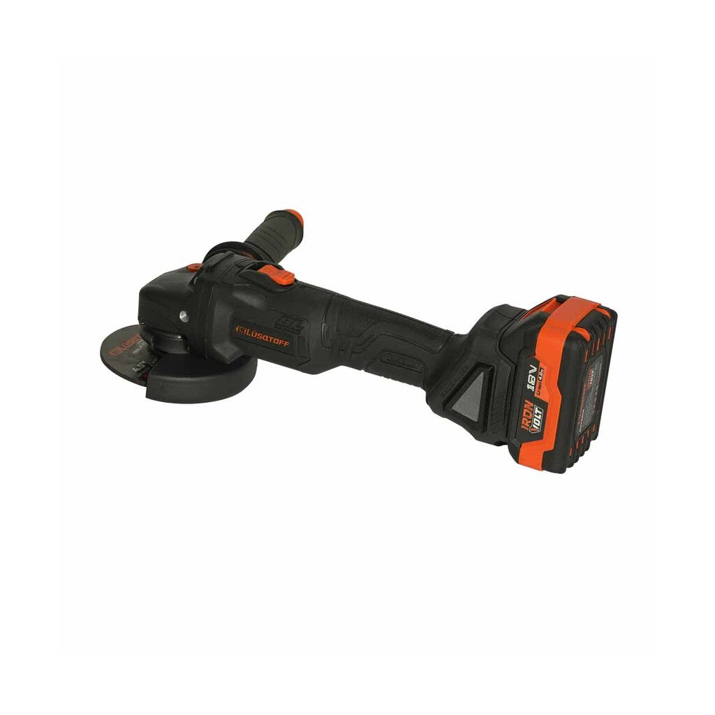 Amoladora angular inalámbrica + 2 Baterias 4ah + Cargador + Accesorios (IRON VOLT) - Lusqtoff AML115-9BK - Imagen 2