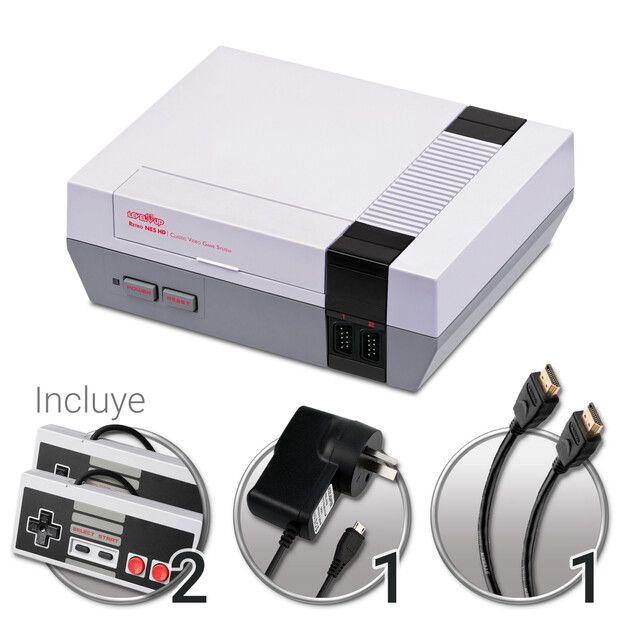 Consola Retro Nes AV-HDMI 500 Juegos Integrados + 2 Joysticks - Level Up 221100043 - Imagen 2