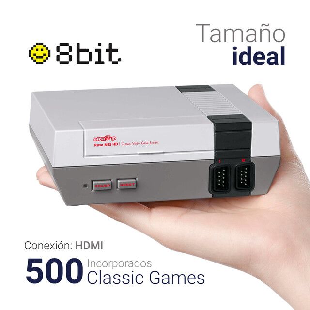 Consola Retro Nes AV-HDMI 500 Juegos Integrados + 2 Joysticks - Level Up 221100043 - Imagen 3