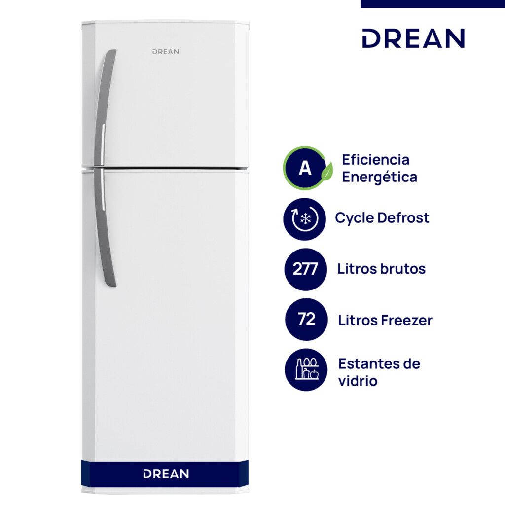 Heladera con Freezer Cíclica R600 277 Lts Blanca - Drean HDR280F50B - Imagen 2