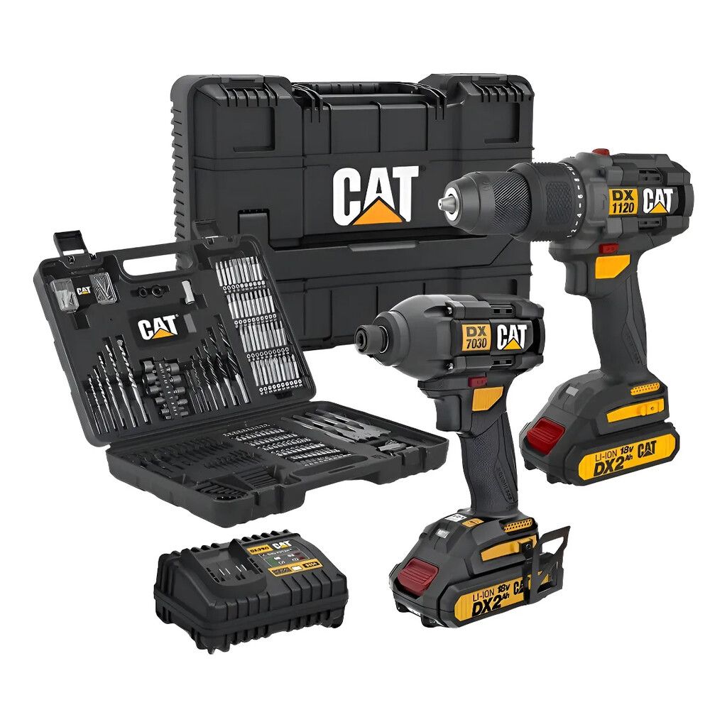 combo taladro percutor cat dxk201 taladro dx1120 atornillador impacto dx7030 ferromar