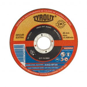 Disco de corte 115 x 1.6 x 22 - Tyrolit Secur